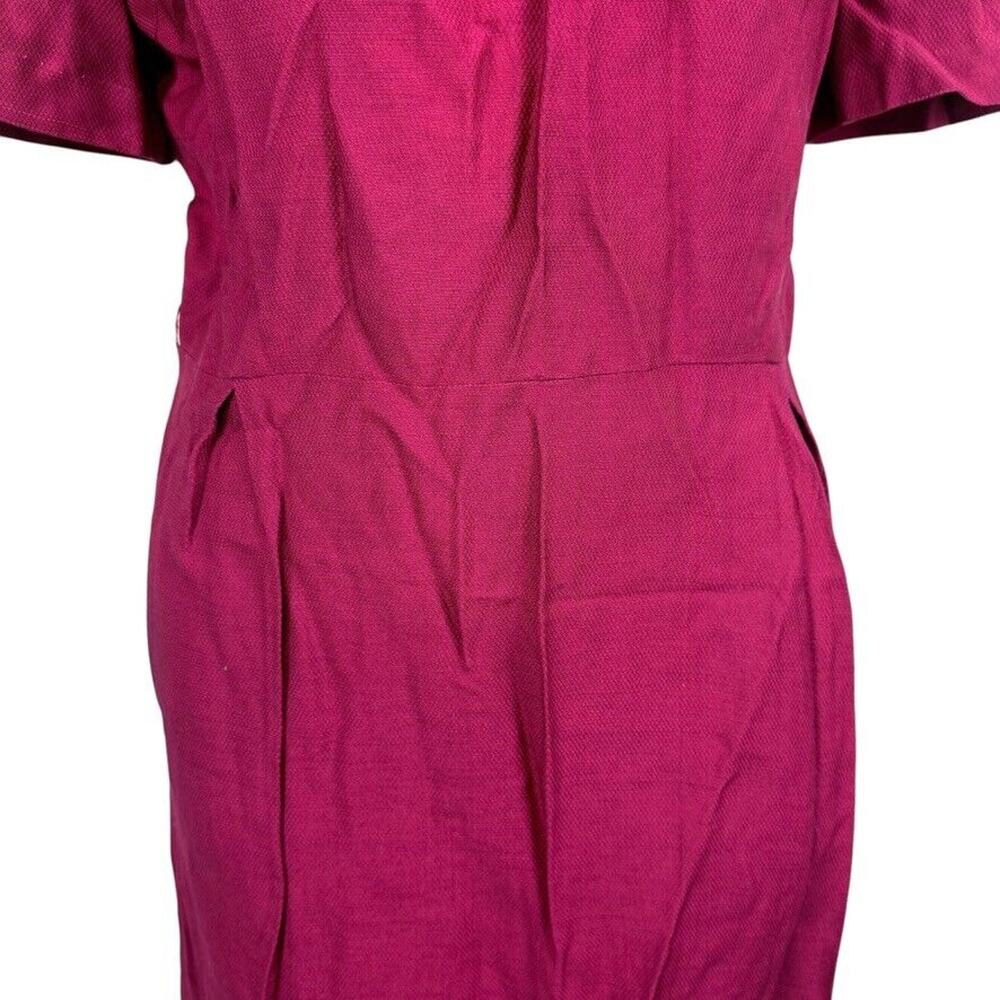 Smartee Togs Vintage Cherry Red Short Sleeve 1960s Sheath Short Sleeve Dress 12 - Picture 6 of 15